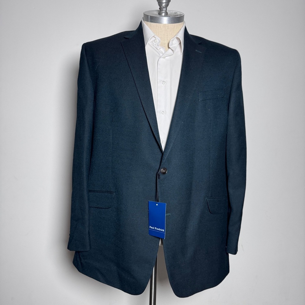 Paul Fredrick Blazer Mens 50XL Green Solid Tailored Fit Two-Button JFP610H